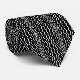 Gravata Padrão de desenho de linha sinuosa e curva cinza s