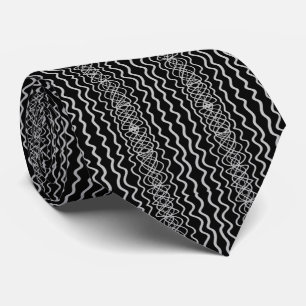 Gravata Padrão de desenho de linha sinuosa e curva cinza s