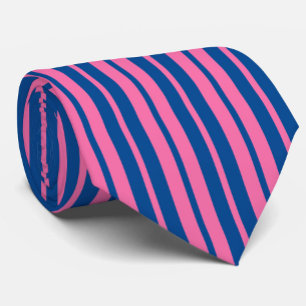 Gravata Padrão de Design de Listras Elegantes Rosa e Azul