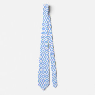 Gravata Padrão de diamante azul e branco