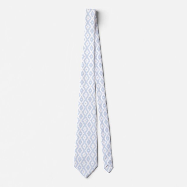 Gravata Padrão de diamante branco e azul pálido (Frente)