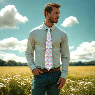 Gravata Padrão de Diamante de Ovo de Páscoa