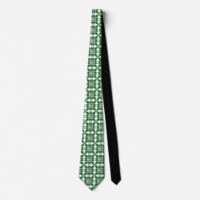 Gravata Padrão de Diamante em forma de pera verde (Frente)