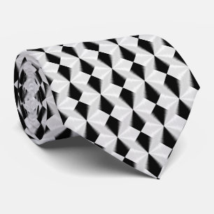 Gravata Padrão de diamante preto e branco