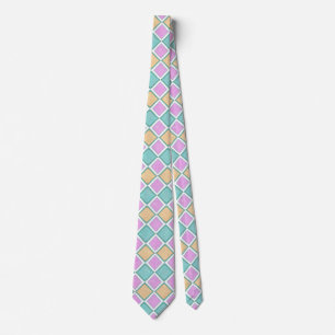 Gravata Padrão de Diamante Prisma Harlequim Pastel