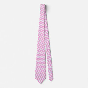 Gravata Padrão de diamante rosa e branco