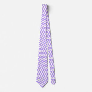 Gravata Padrão de diamante roxo e branco