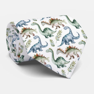 Gravata Padrão de dinossauro com azulejos legais