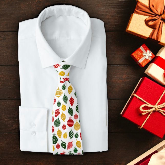 Gravata Padrão de enfeites de natal em Vermelho, Verde e D (Criador carregado)