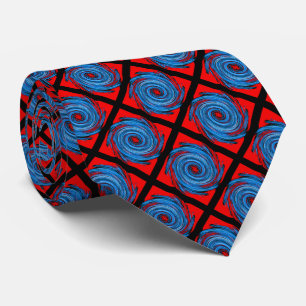 Gravata Padrão de espiral preto vermelho azul