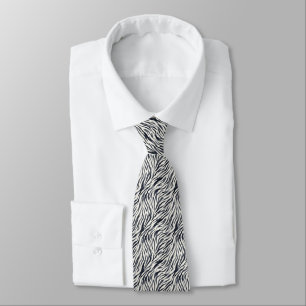 Gravata Padrão de estampa de zebra preto e branco