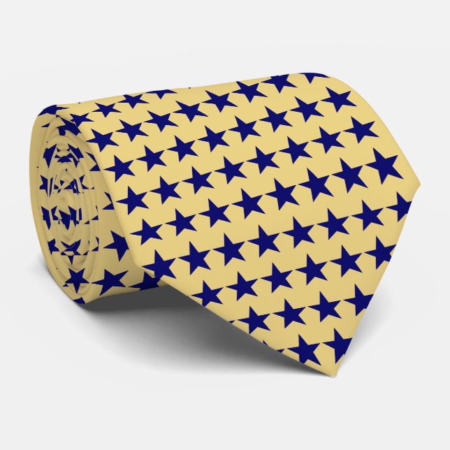 Gravata Padrão de Estrelas de Limão e Azure (Rolled)