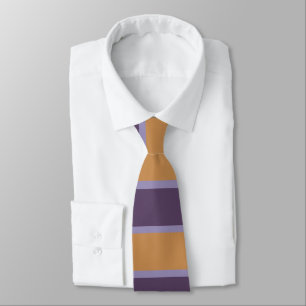 Gravata Padrão de Faixa Laranja Roxo