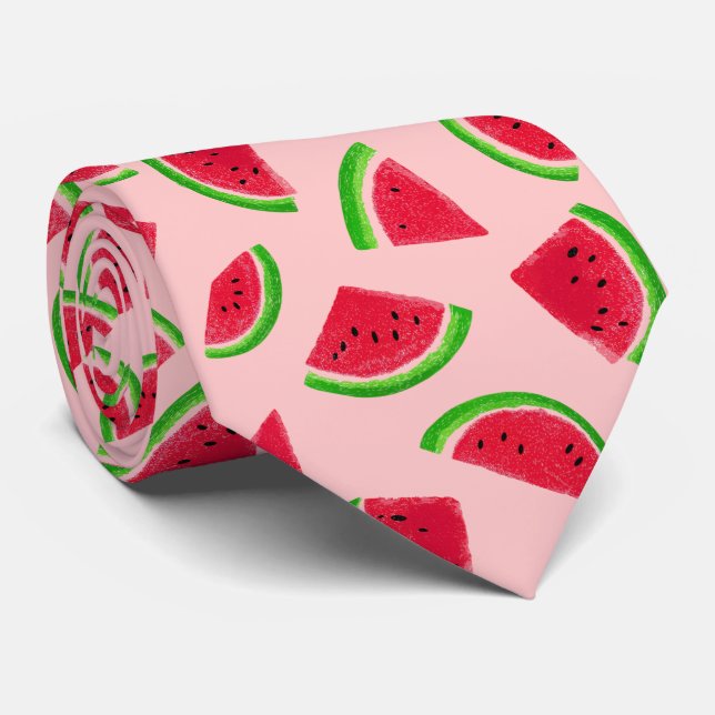 Gravata Padrão de Fatias de Melancia (Rolled)