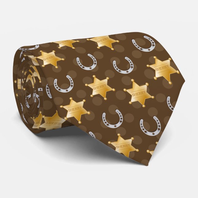 Gravata Padrão de ferradura em camadas do Xerife do legal  (Rolled)