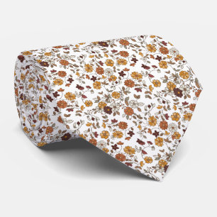 Gravata Padrão de Flores de Boho Retro