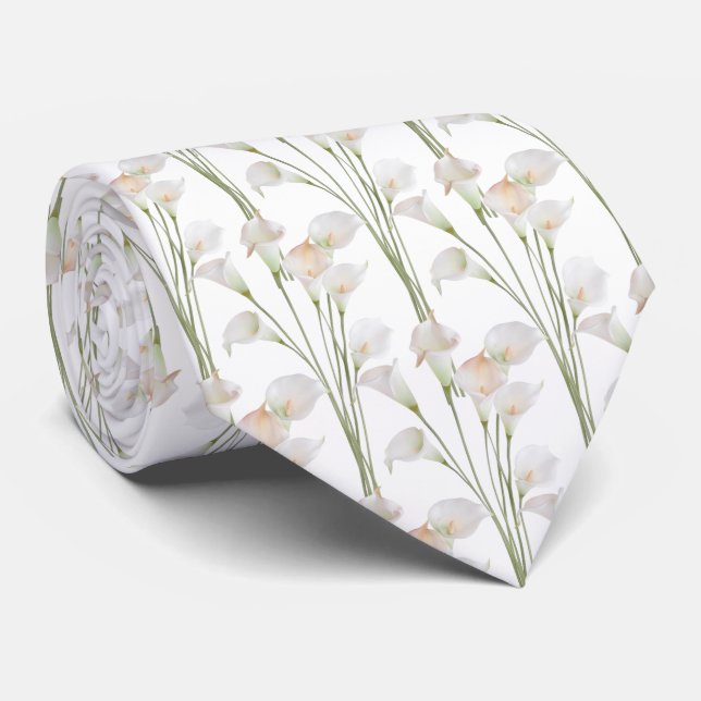 Gravata padrão de flores de lírio-calla (Rolled)