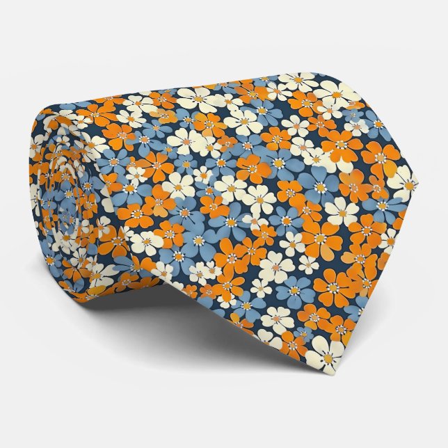 Gravata Padrão de Flores Ditsy (Rolled)