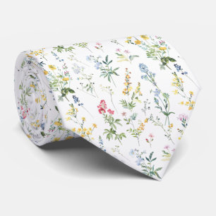 Gravata Padrão de Flores Silvestres Botânicas