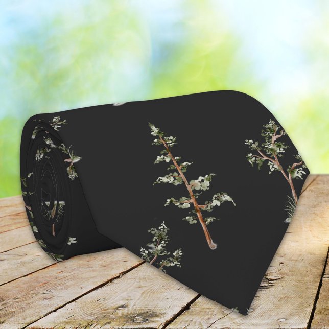 Gravata Padrão de Floresta Verde (Close up)