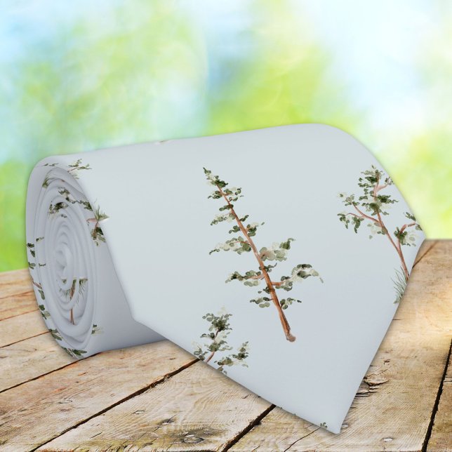 Gravata Padrão de Floresta Verde (Close up)