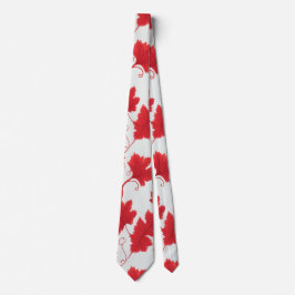 Gravata Padrão de Folha de Mapeamento Vermelho Vibrante