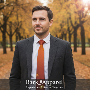 Gravata Padrão de Folha de Ouro do outono