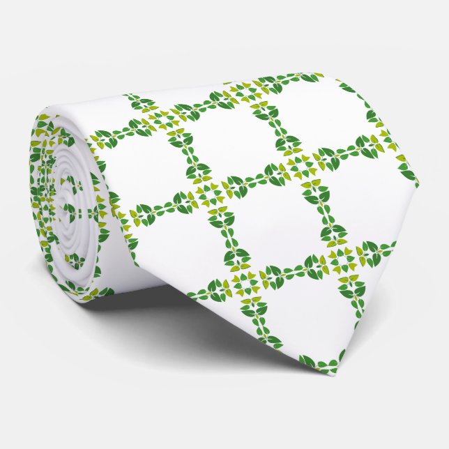 Gravata Padrão De Folha, Padrão De Folhas, Folhas Verdes (Rolled)
