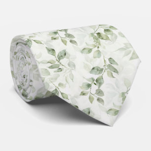 Gravata Padrão de Folha Verde Botânica