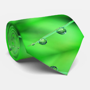 Gravata Padrão de Folhagem Verde de Gota de Água