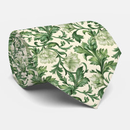 Gravata Padrão de folhas de acanto verde escuro ornamentad