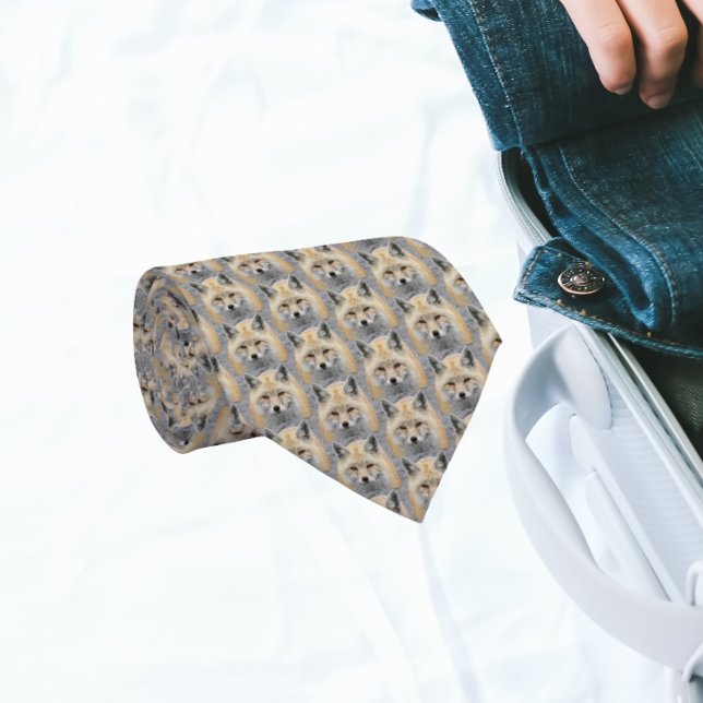 Gravata Padrão de Foto da Vida Selvagem da Fox Vermelha (In Situ (Rolled))