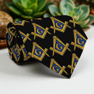 Gravata Padrão de Freemason Masônico Preto e Branco