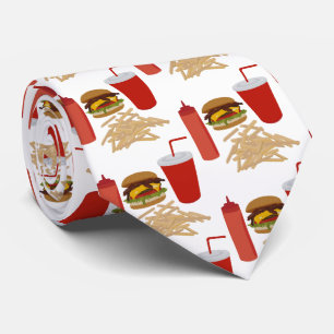 Gravata Padrão de Fries Burger de Comida Rápida