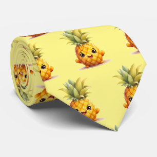 Gravata Padrão de fruta de abacaxi em forma de cuada