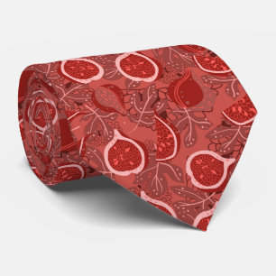 Gravata Padrão de fruta de figo vermelho bonito