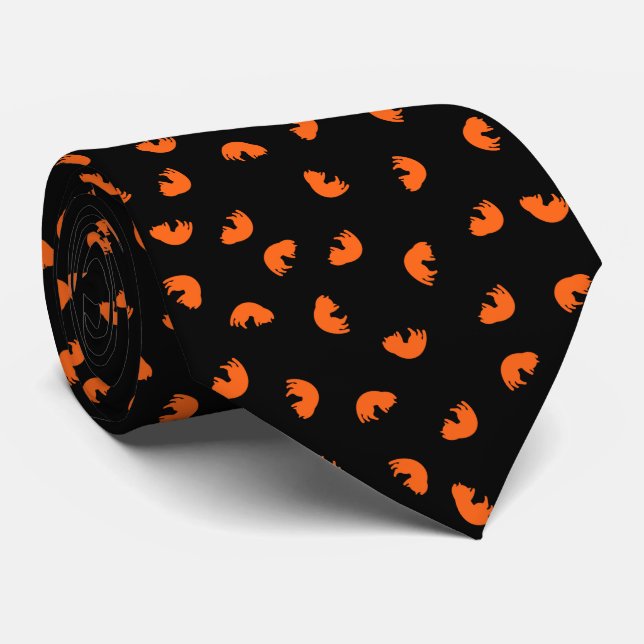 Gravata Padrão de Gato Laranja (Rolled)