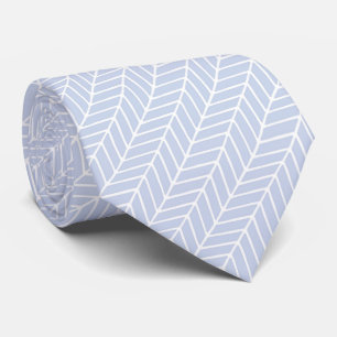 Gravata Padrão de Gavão Diagonal Abstrato Azul e Branco 