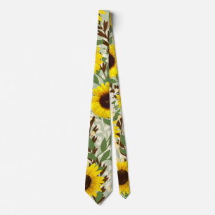 Gravata Padrão de girassol
