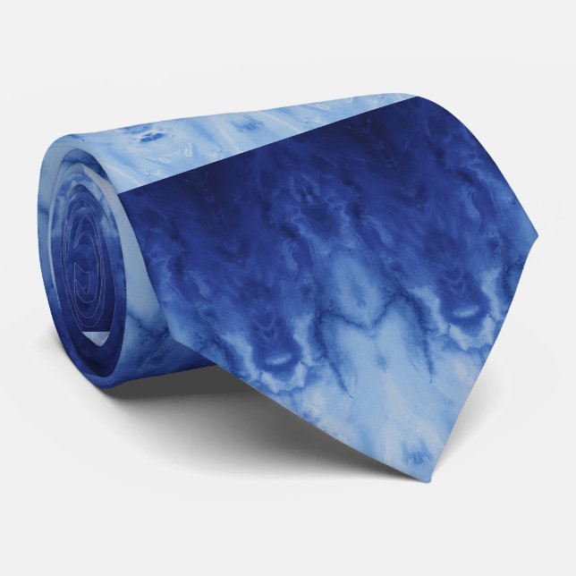 Gravata Padrão de Gradiente de Tinta Amarrada Shibori Índi (Rolled)