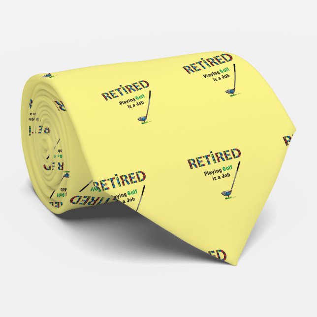 Gravata Padrão de Gravação de Golf Tie RETIRED Golfing Nec (Rolled)