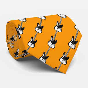 Gravata Padrão de guitarra base elétrica em amarelo