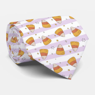 Gravata Padrão de Halloween do doce Candy Corn & Stars