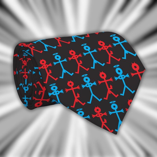 Gravata Padrão de Ícones do Diabo do Anjo do Na moda moder (Modern Stylish Angel Devil Icons Pattern Tie)