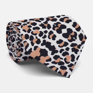 Gravata Padrão de impressão do Leopardo da cinza