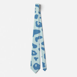 Gravata Padrão de Impressão na moda Leopardo em Azul 