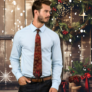 Gravata Padrão de início bonito Monograma Dourado Tie de N