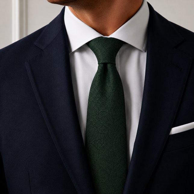 Gravata Padrão de Jacquard Verde Floresta (Criador carregado)