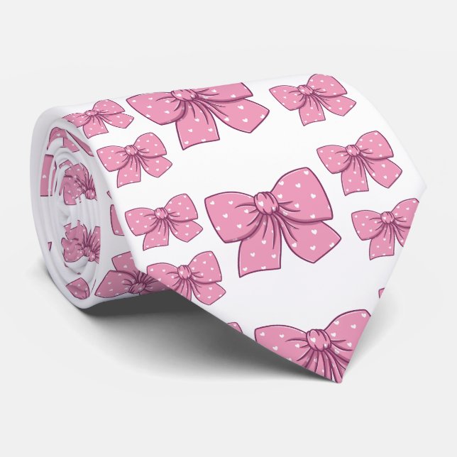 Gravata padrão de laço rosa (Rolled)