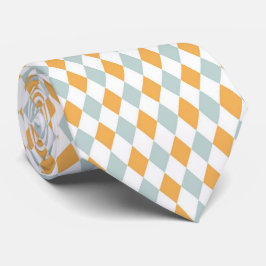 Gravata Padrão de Laranja e Pastel Azul